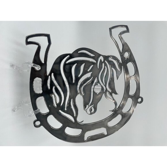 Metal Horse Head Design Wall Art Stallion - Picture 3 of 3